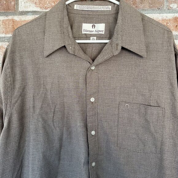 Etienne Aigner Button Up Shirt Size 17 1/2 34/35 - Picture 3 of 6